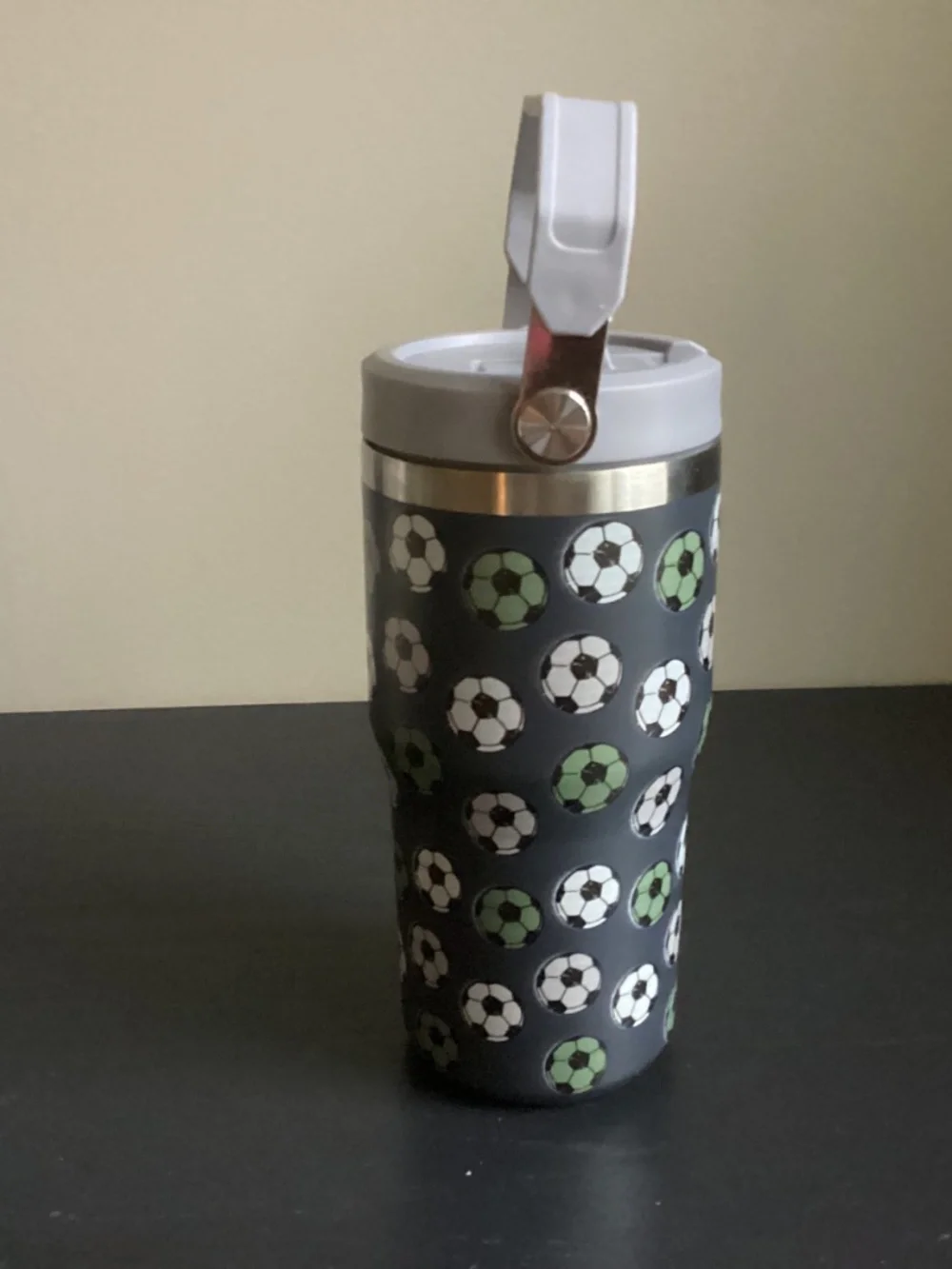 Soccer Football Stainless Steel Insulated Tumbler Water Bottle 18 - 20oz